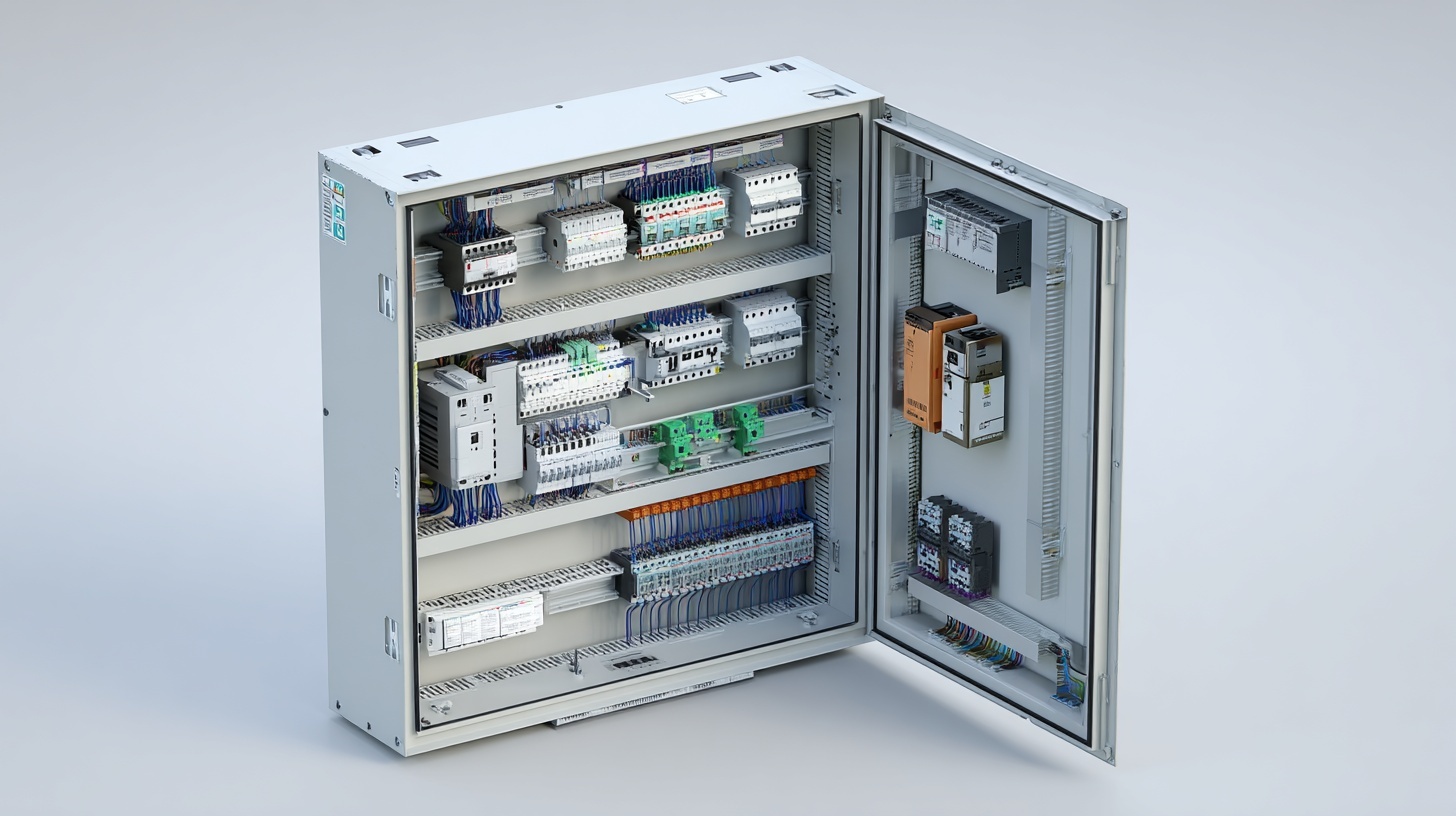 Промышленный электрощит с автоматами и DIN-рейками